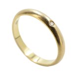 Cartier Single Diamond Wedding Ring - Size 47 / UK H 1/2